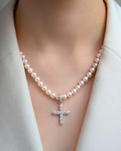 Подвес с бриллиантами, белое золото