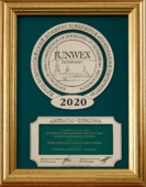Подвес-брошь с турмалином параиба, бриллиантами и жемчугом, белое золото