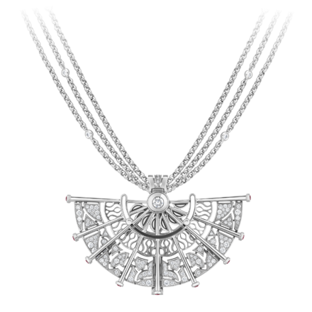 Подвес с бриллиантами и рубинами, белое золото 2