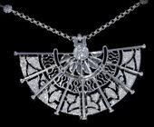 Подвес с бриллиантами и рубинами, белое золото