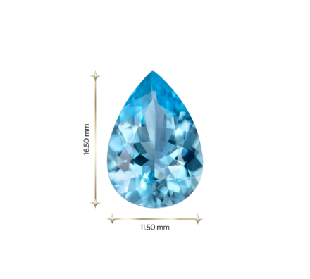 Аквамарин, Груша, 6,11ct 3
