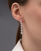 Пусеты с бриллиантами, белое золото