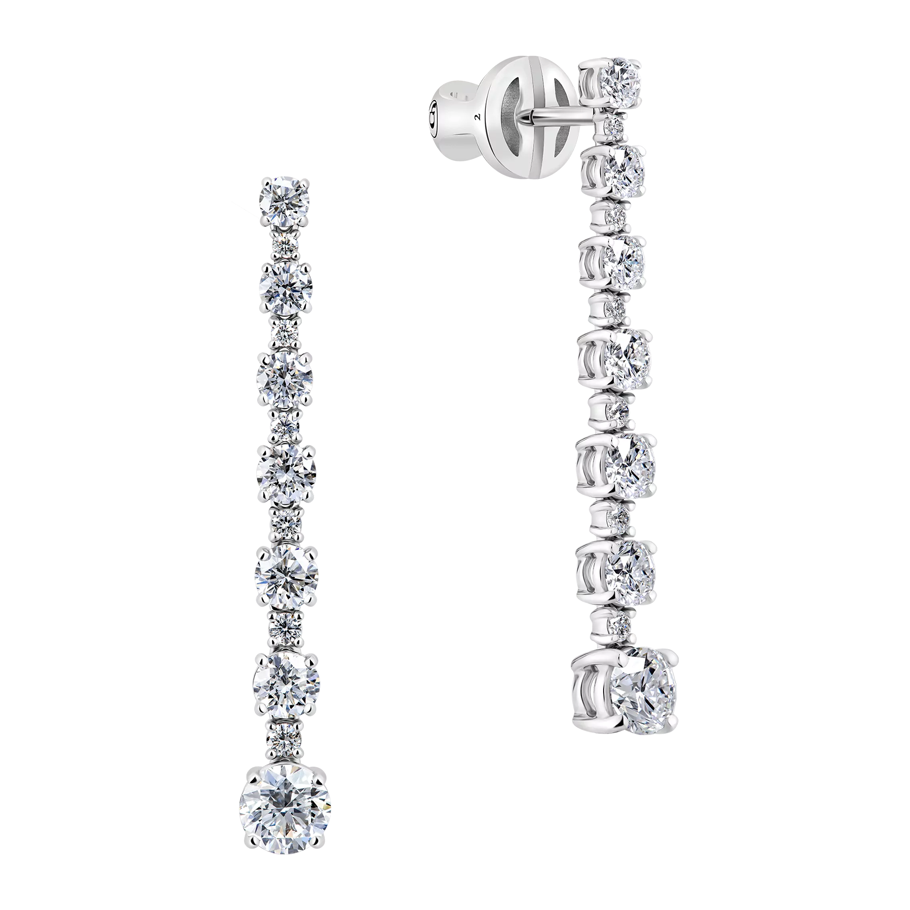 Пусеты с бриллиантами, белое золото