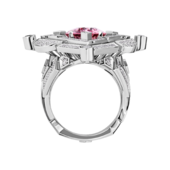 Кольцо с морганитом и бриллиантами, белое золото