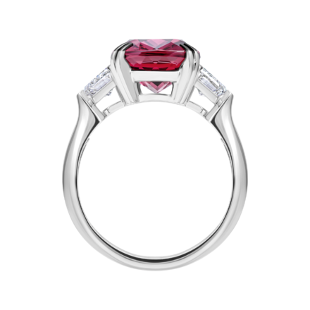 Кольцо со шпинелью и бриллиантами, белое золото 3