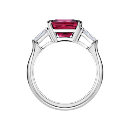 Кольцо с турмалином рубеллитом и бриллиантами, белое золото 3