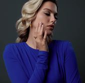 Кольцо с желтым сапфиром и бриллиантами, белое золото