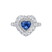 Кольцо с сапфиром и бриллиантами, белое золото