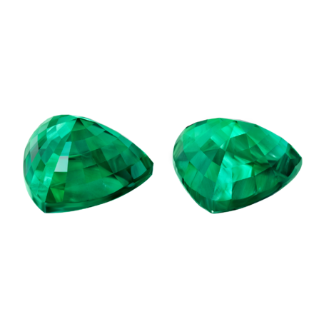 Сет из двух изумрудов ZAMBIA, Триллион, 8,84ct /9,06ct 2