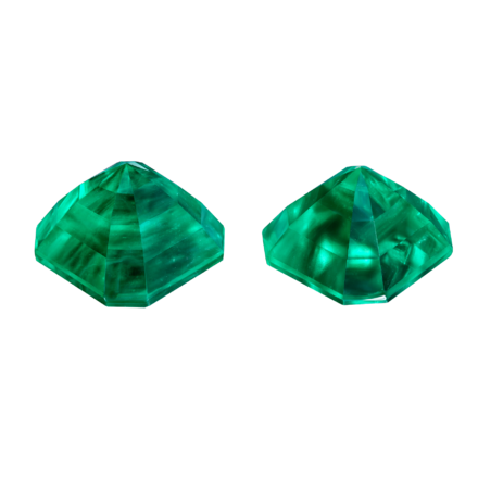 Сет из двух изумрудов Muzo Green, COLOMBIA, Октагон, 9,05ct /8,13ct 2