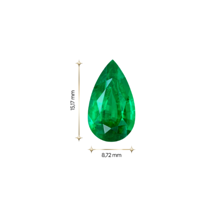 Изумруд, Zambia,Груша, 4,60ct 3