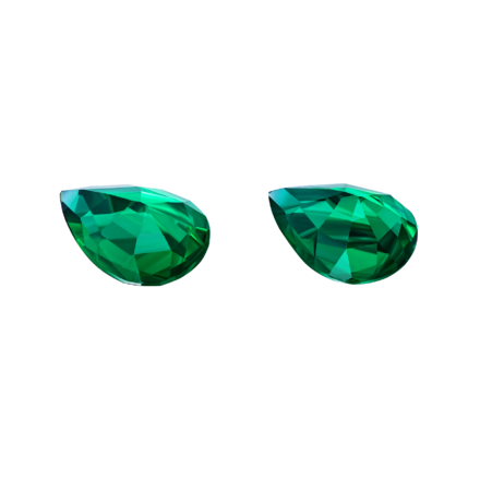 Сет из двух изумрудов ZAMBIA, Груша, 3,4ct /3,53ct 2