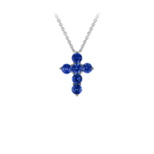 Колье с сапфирами и бриллиантом, белое золото