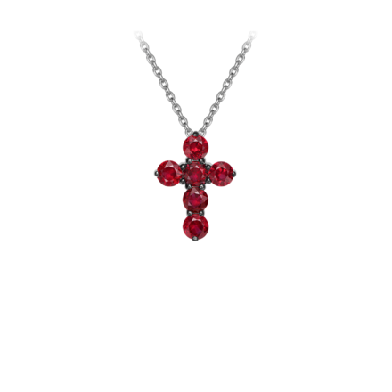 Колье с рубинами, белое золото 1
