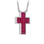 Колье-подвес с рубинами, белое золото