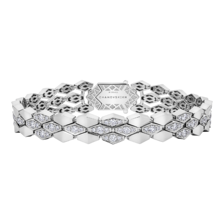 Браслет с бриллиантами, белое золото 1