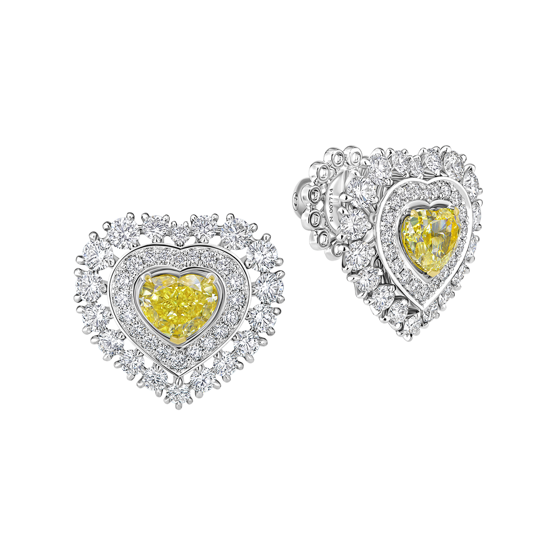 Пусеты с бриллиантами, белое золото