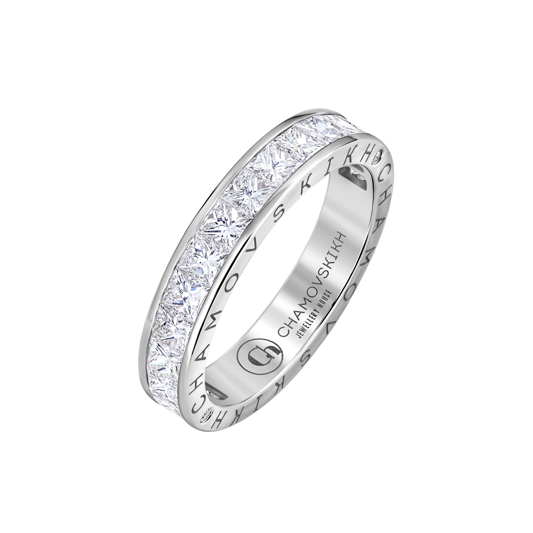 Кольцо с бриллиантами, белое золото