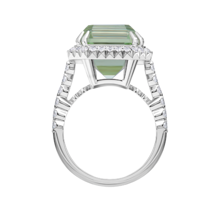 Кольцо с бериллом и бриллиантами, белое золото 3