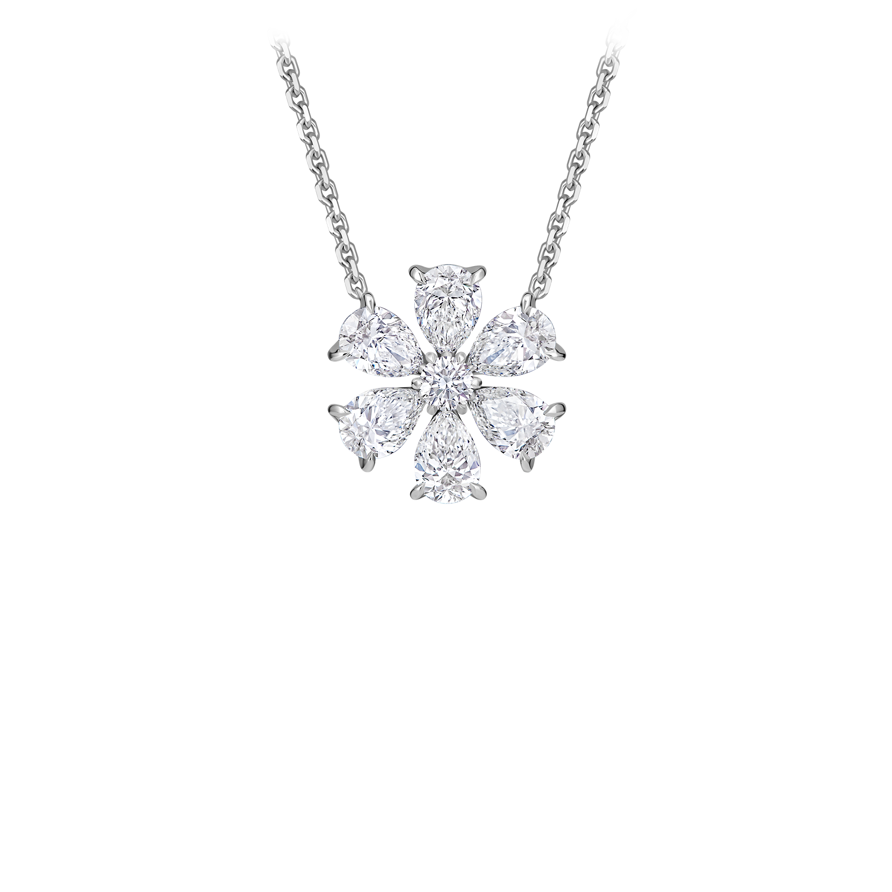 Колье с бриллиантами, белое золото